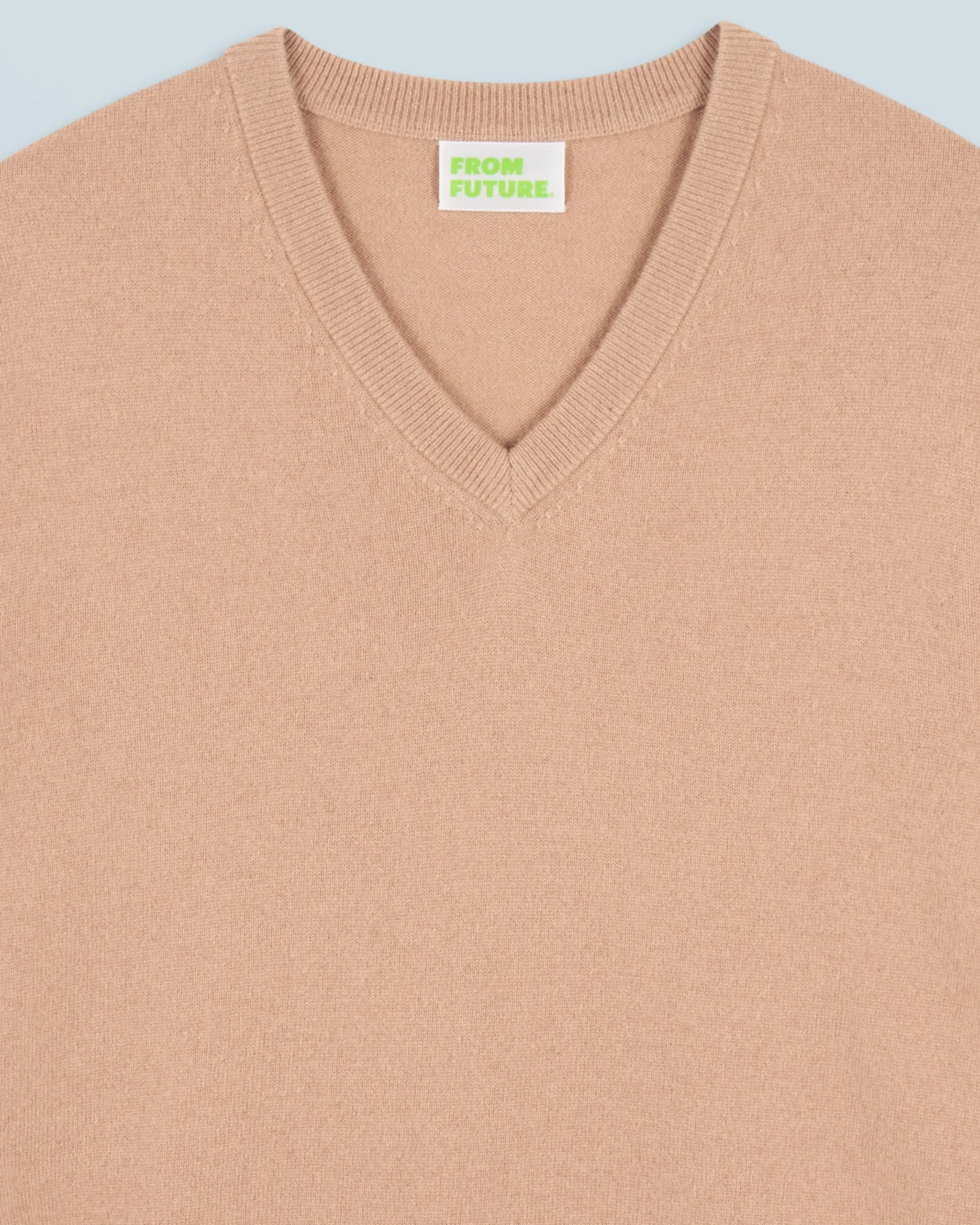 FROM FUTURE Maglione Scollo a V Basic Cammello Sale