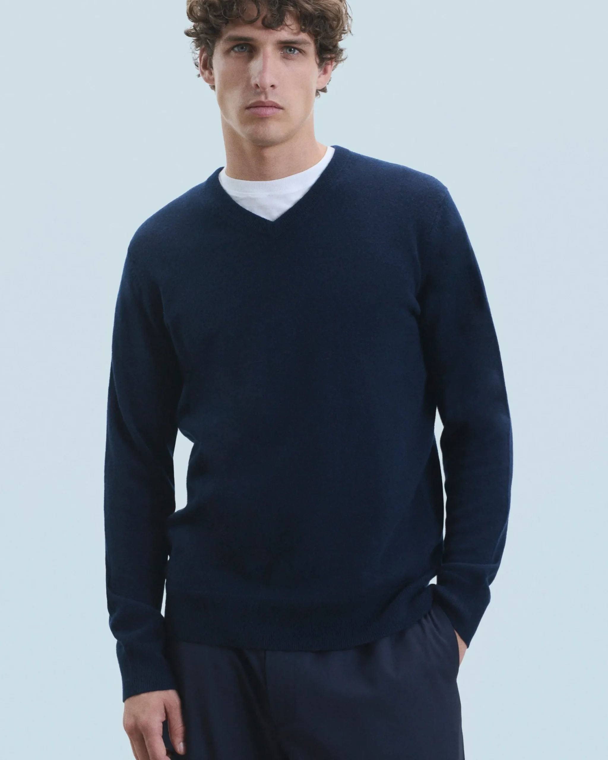 FROM FUTURE Maglione Scollo a V Basic Cammello Sale