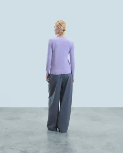 FROM FUTURE Maglione Scollo a V Basic Lilac Online