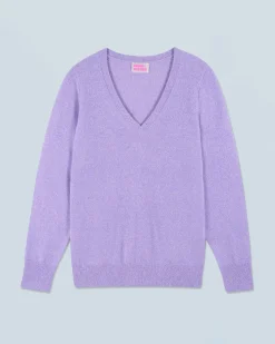 FROM FUTURE Maglione Scollo a V Basic Lilac Online