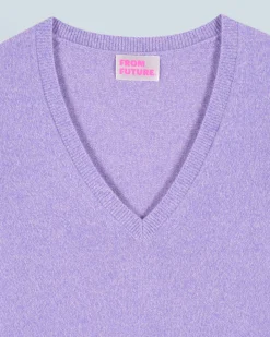 FROM FUTURE Maglione Scollo a V Basic Lilac Online