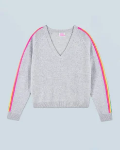 FROM FUTURE Maglione Scollo a V Strisce per maniche multico Grigioericachiaro Shop