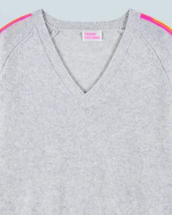 FROM FUTURE Maglione Scollo a V Strisce per maniche multico Grigioericachiaro Shop