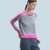 FROM FUTURE Maglione Scollo tondo Bande Bicolore Grigioericascuro Hot