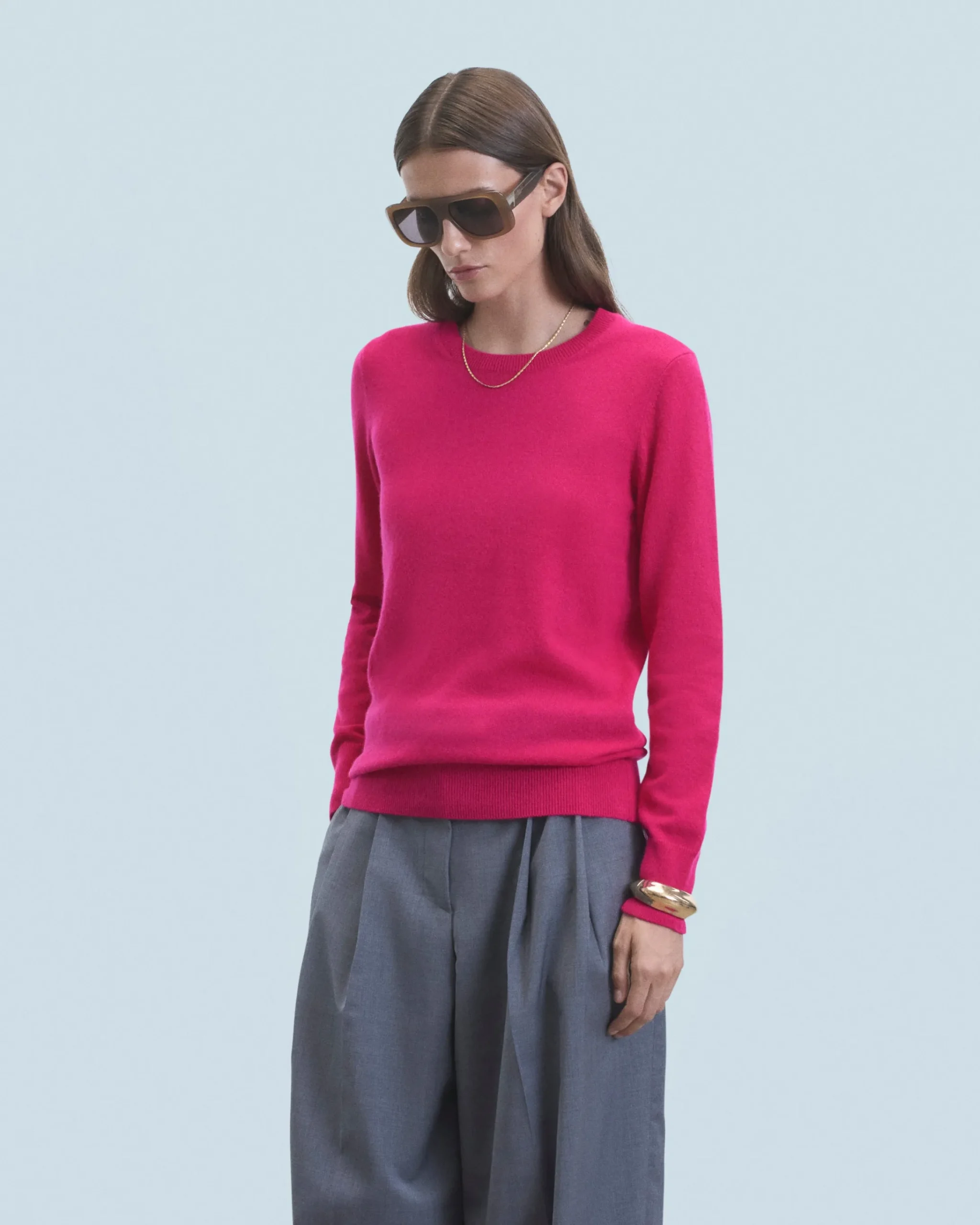 FROM FUTURE Maglione Scollo tondo Basic RaspberryPink Fashion