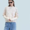 FROM FUTURE Maglione Scollo tondo con Trecce Multicolore Ecrù Hot