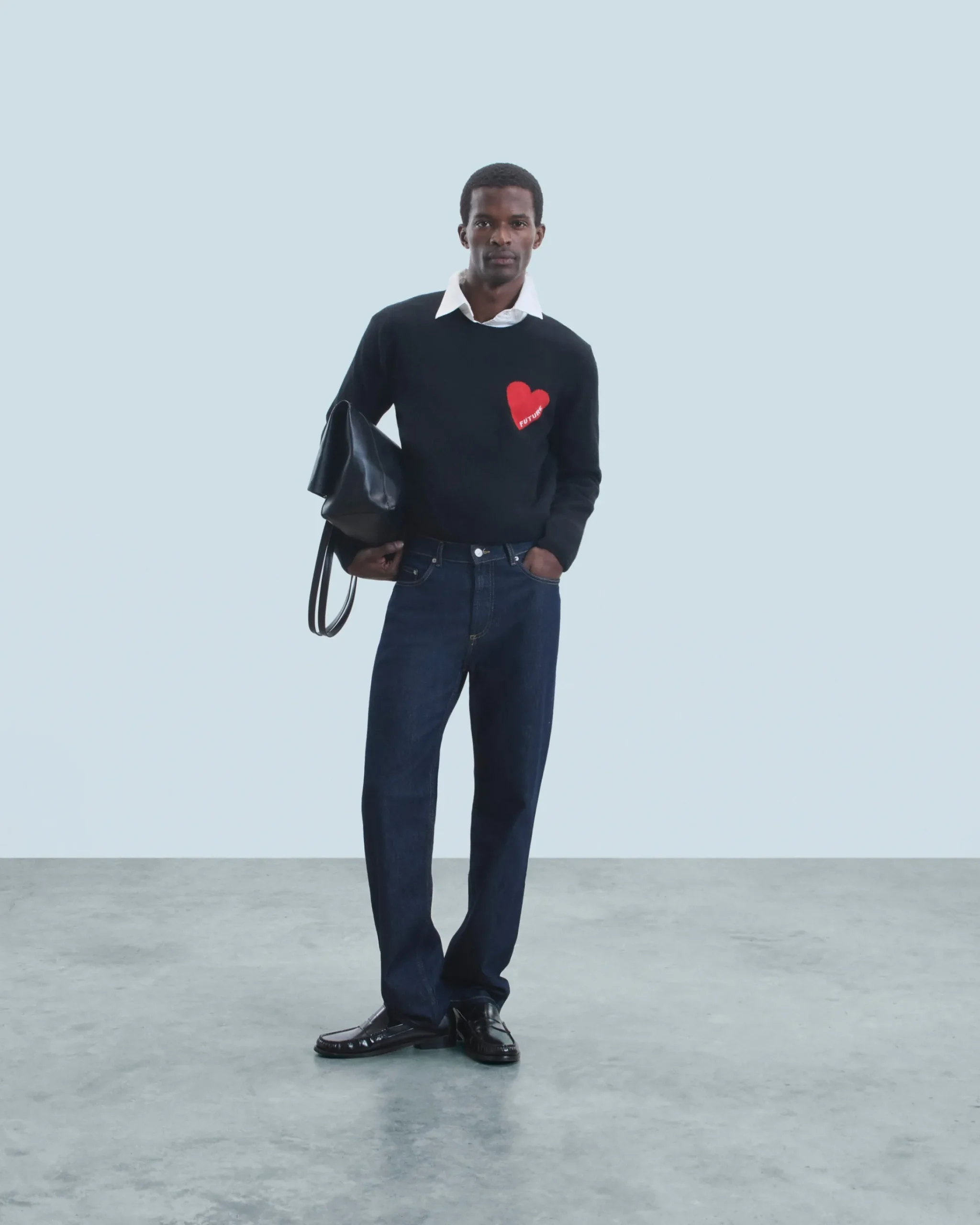 FROM FUTURE Maglione Scollo tondo Cuore Nero Sale