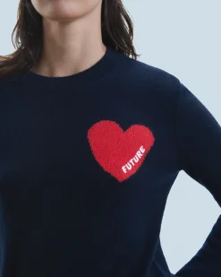 FROM FUTURE Maglione Scollo tondo Cuore Leggero Grigioantracite Hot