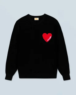 FROM FUTURE Maglione Scollo tondo Cuore Nero Sale