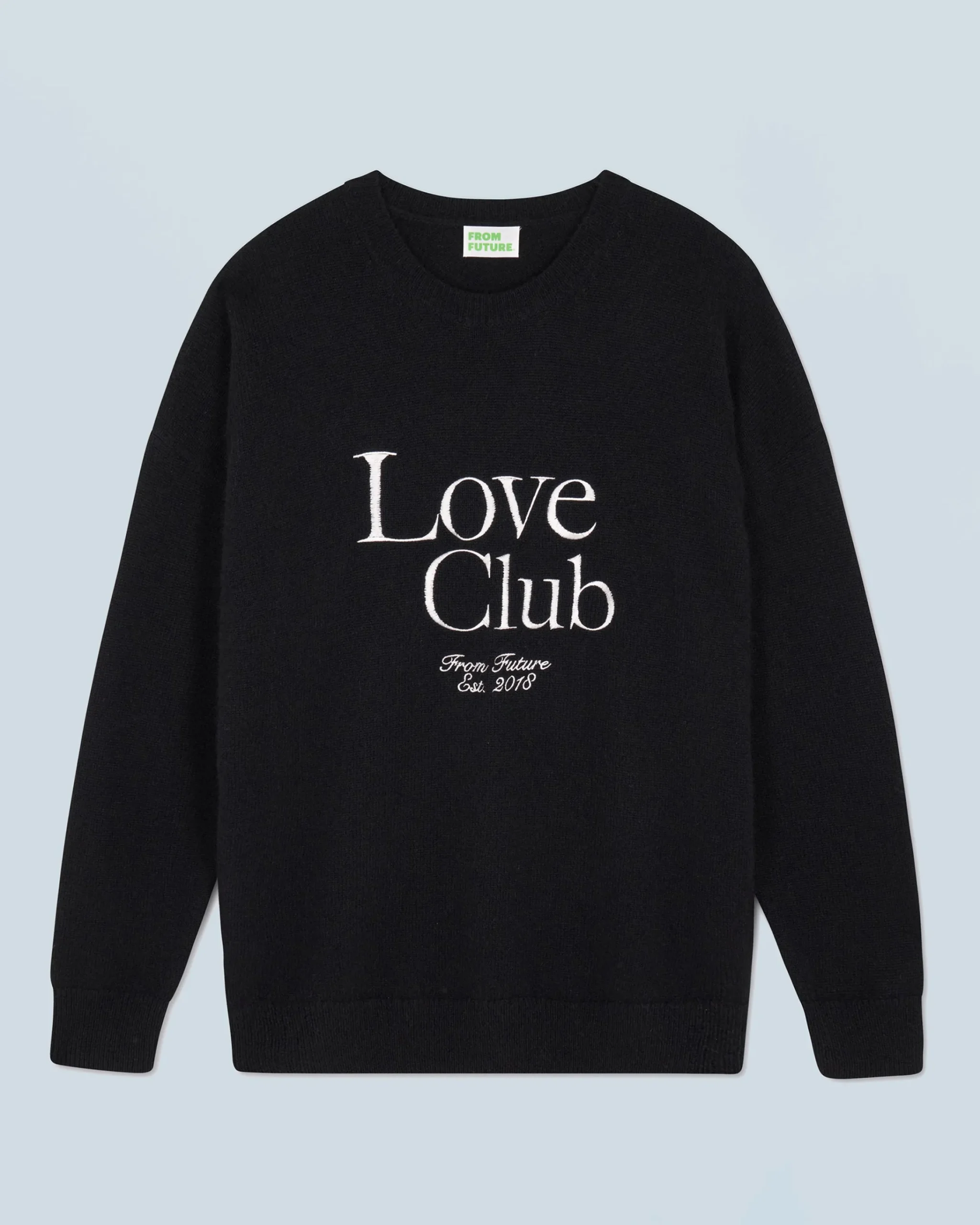 FROM FUTURE Maglione Scollo tondo Love Club Nero Cheap