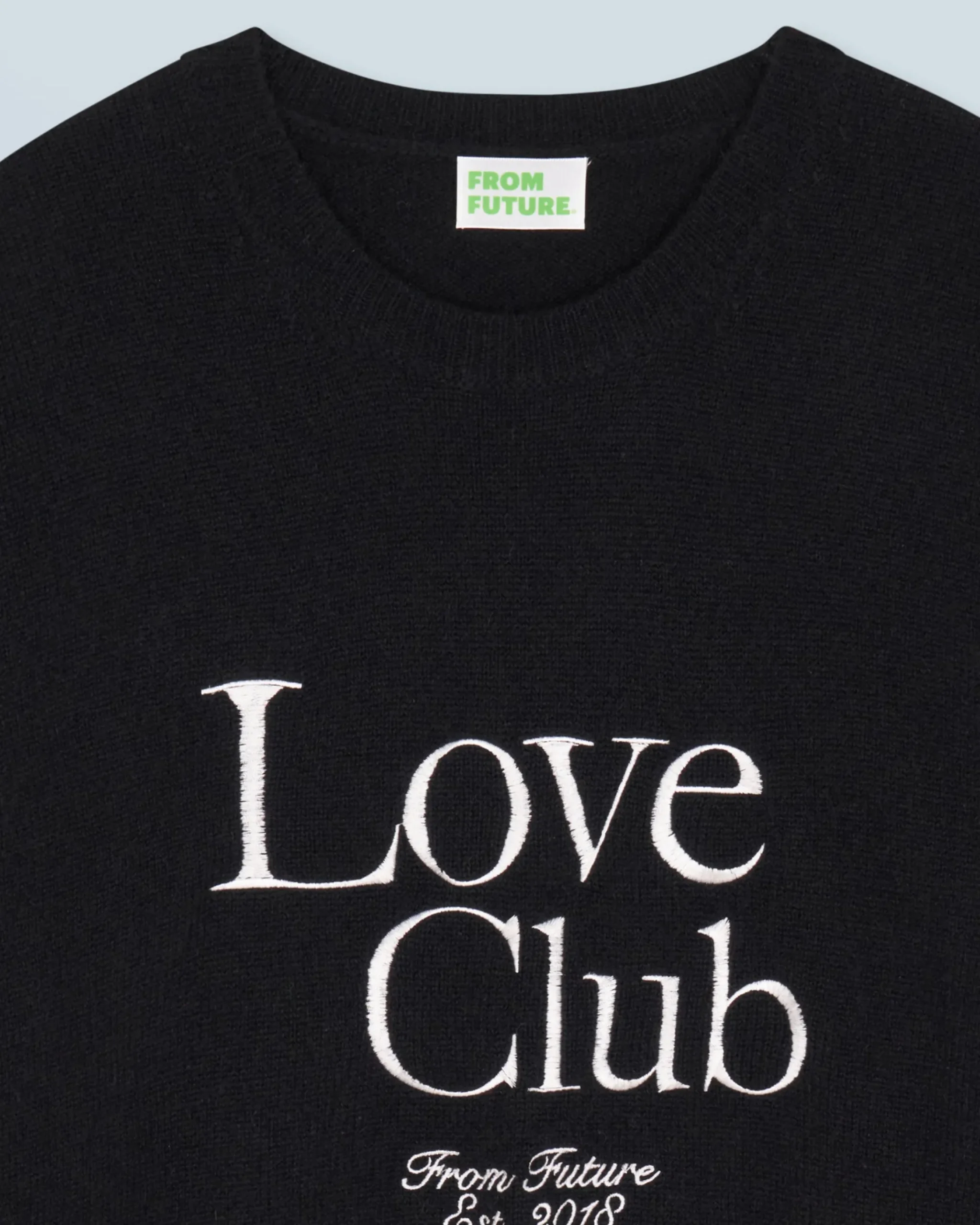 FROM FUTURE Maglione Scollo tondo Love Club Nero Cheap