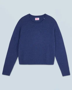 FROM FUTURE Maglione Scollo tondo Raglan DarkBlue Flash Sale
