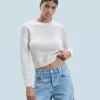 FROM FUTURE Maglione Scollo tondo Raglan Ecrù Cheap
