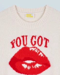 FROM FUTURE Maglione Scollo tondo Red Lips Ecrù Store