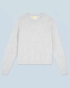 FROM FUTURE Maglione Scollo tondo Strass all over Leggero Grigioericachiaro Sale
