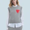 FROM FUTURE Maglione Senza maniche Cuore Leggero Grigioericascuro Cheap