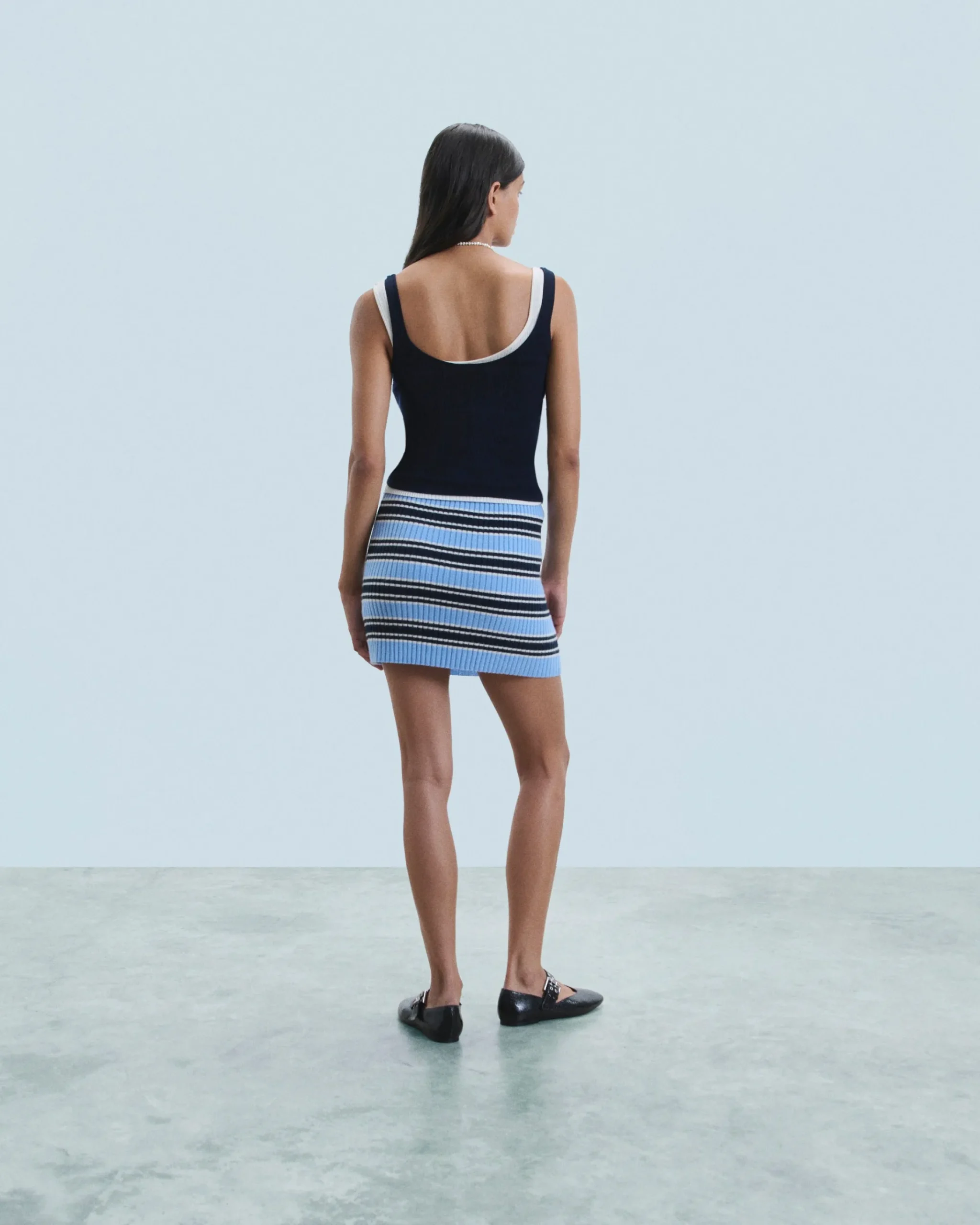 FROM FUTURE Minigonna a Righe FairyBlue Best Sale