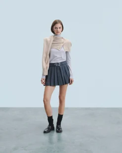 FROM FUTURE Minigonna Tailoring GrayStripes Cheap