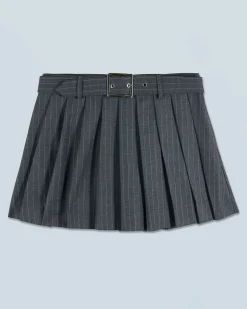 FROM FUTURE Minigonna Tailoring GrayStripes Cheap