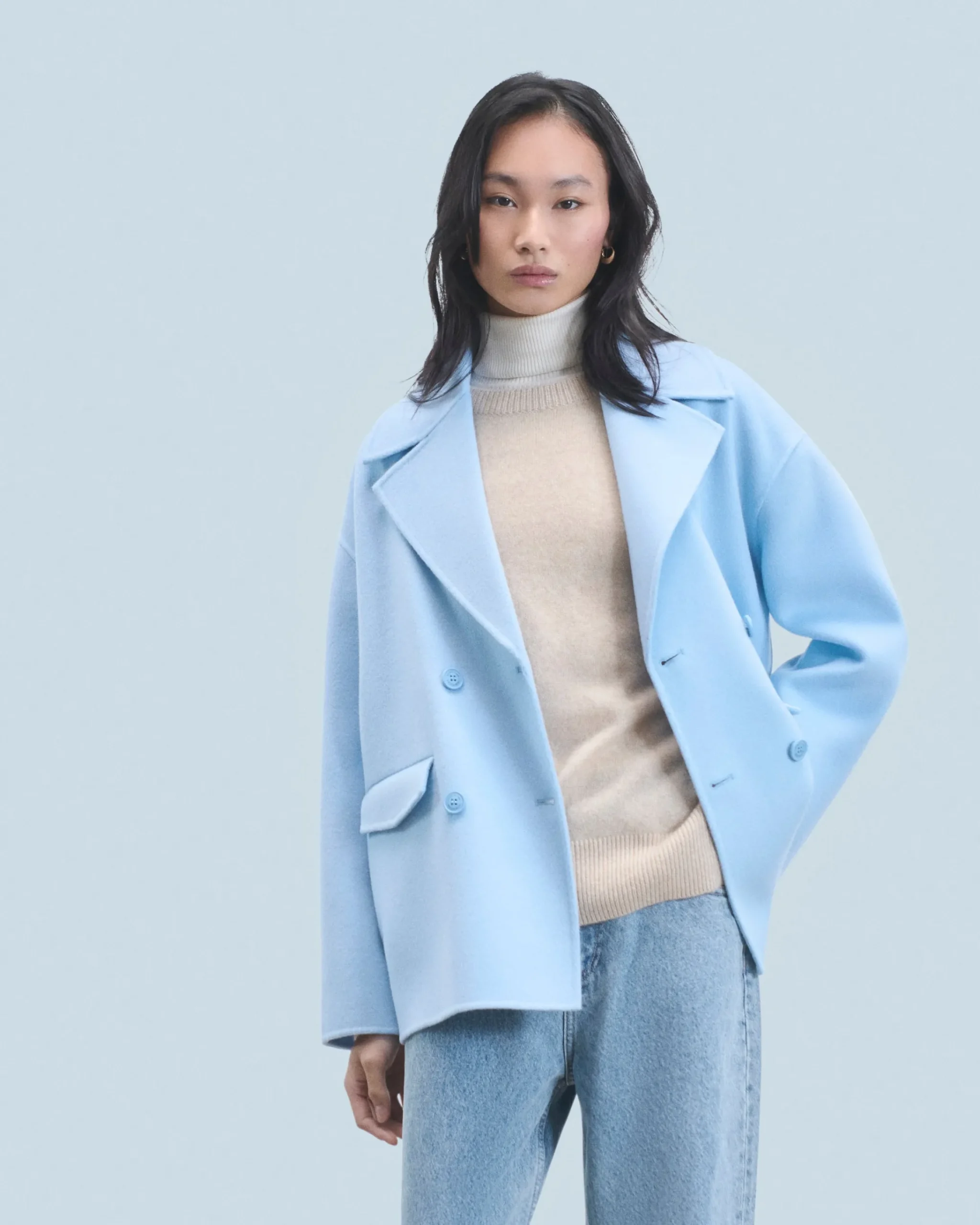 FROM FUTURE Outerwear Giacca Caban BabyBlue Online