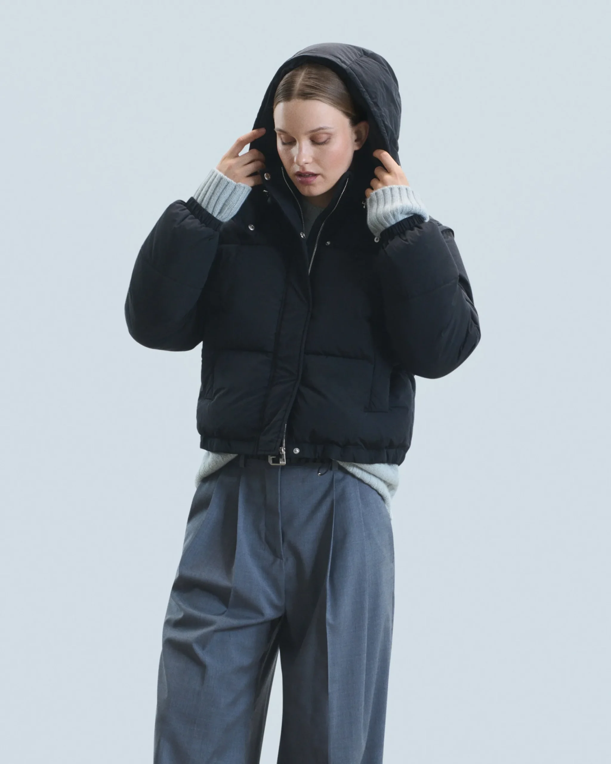 FROM FUTURE Outerwear Piumino Crackle Nero Discount