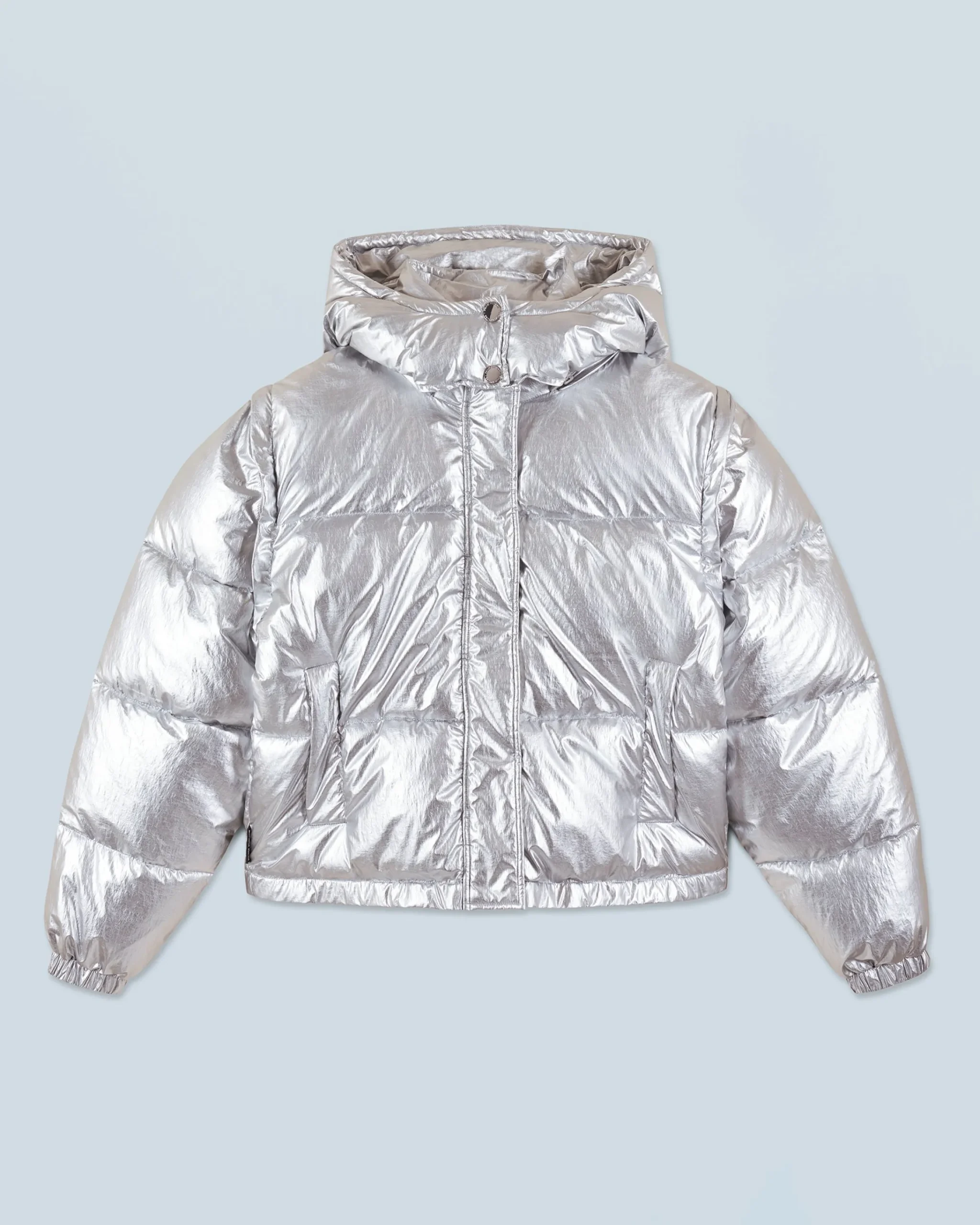 FROM FUTURE Outerwear Piumino Crackle Argento Flash Sale