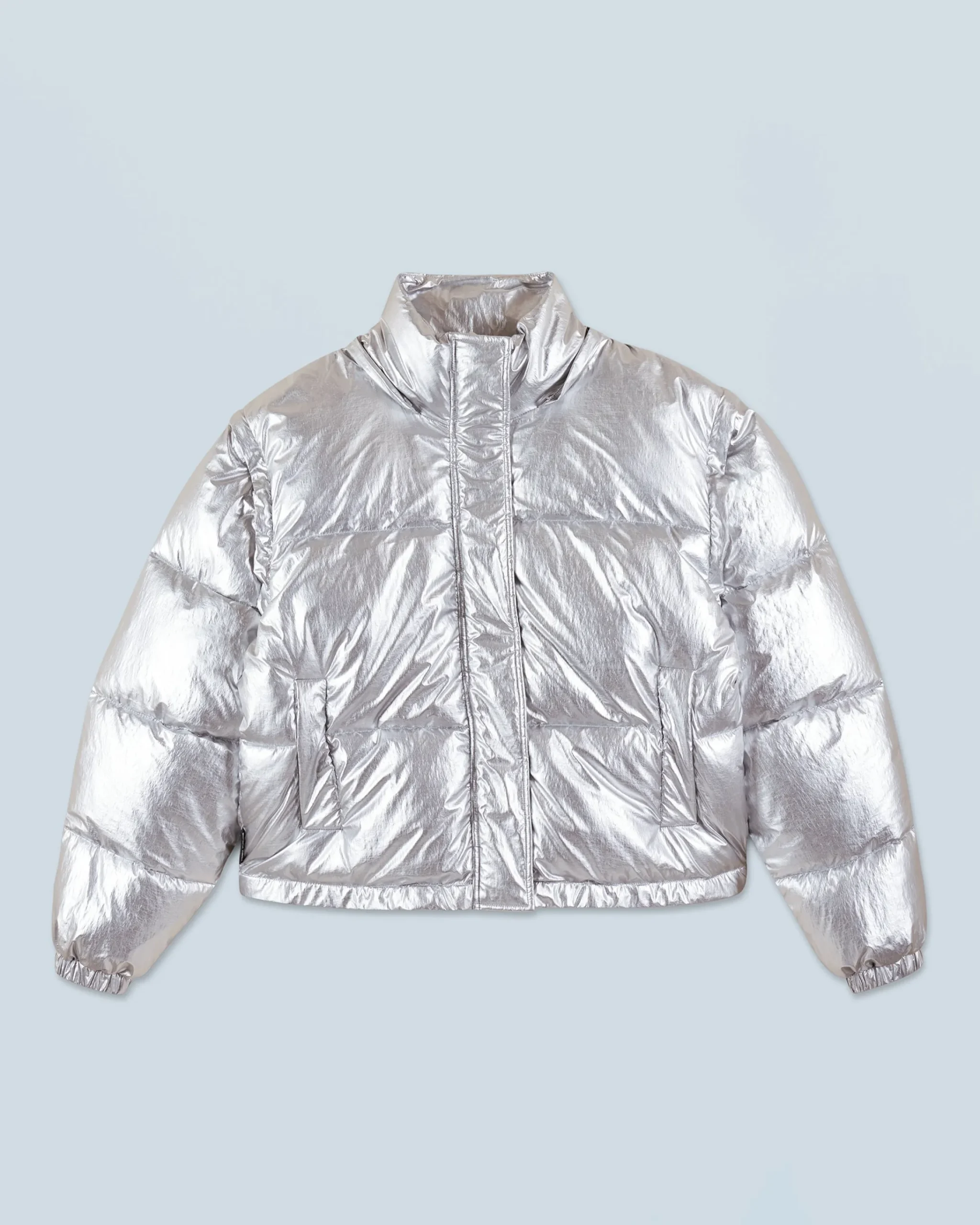 FROM FUTURE Outerwear Piumino Crackle Argento Flash Sale