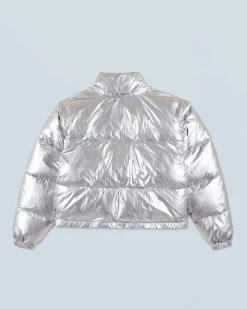 FROM FUTURE Outerwear Piumino Crackle Argento Flash Sale