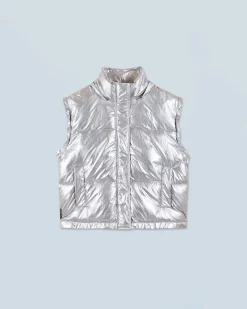 FROM FUTURE Outerwear Piumino Crackle Argento Flash Sale
