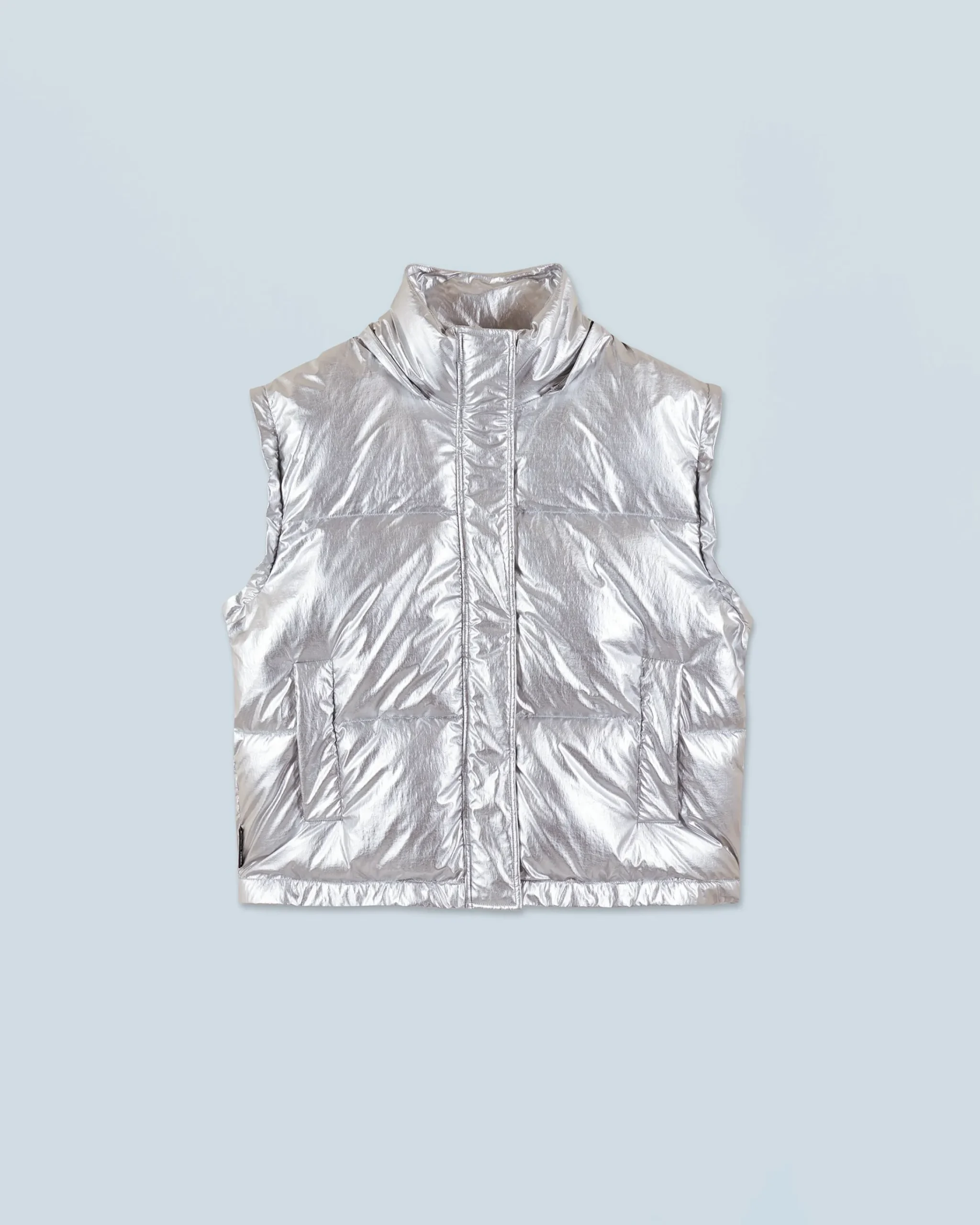 FROM FUTURE Outerwear Piumino Crackle Argento Flash Sale