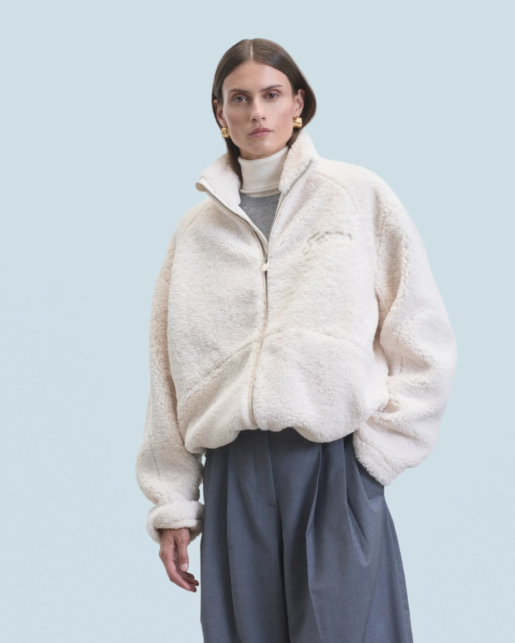 FROM FUTURE Outewear Giacca Sherpa Ecrù Best Sale