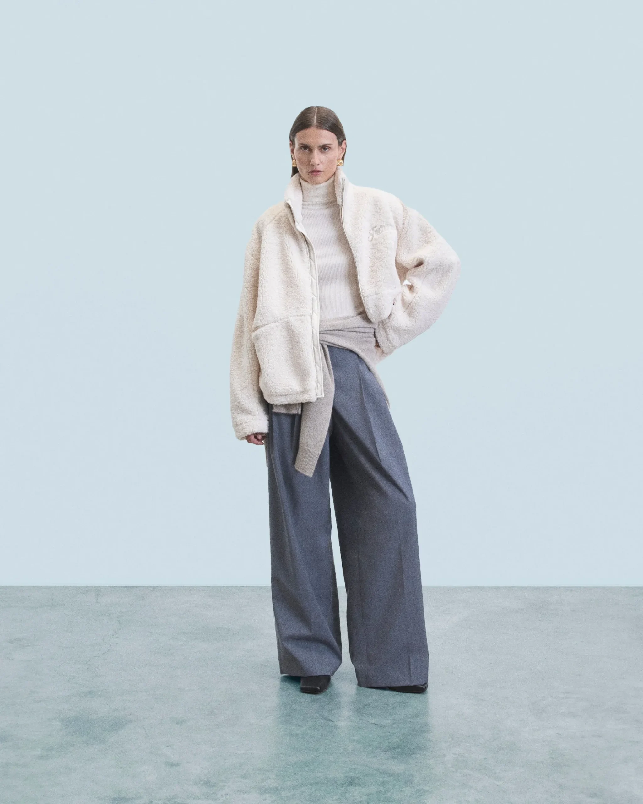 FROM FUTURE Outewear Giacca Sherpa Ecrù Best Sale