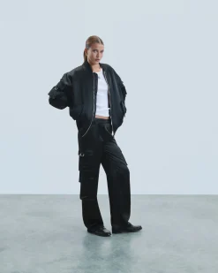 FROM FUTURE Pantaloni Cargo Nero Hot