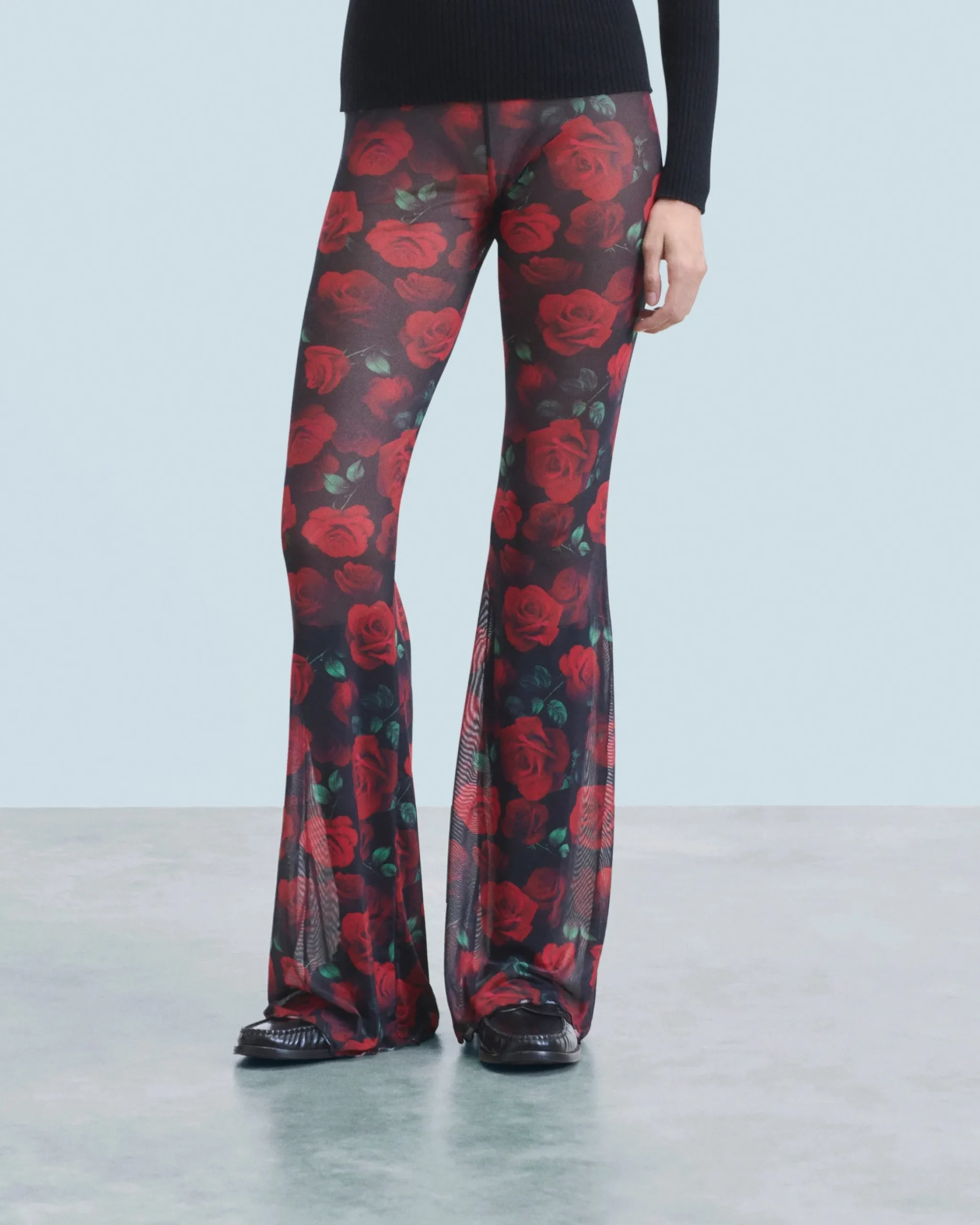 FROM FUTURE Pantaloni Flare Mesh PassionateRose Hot