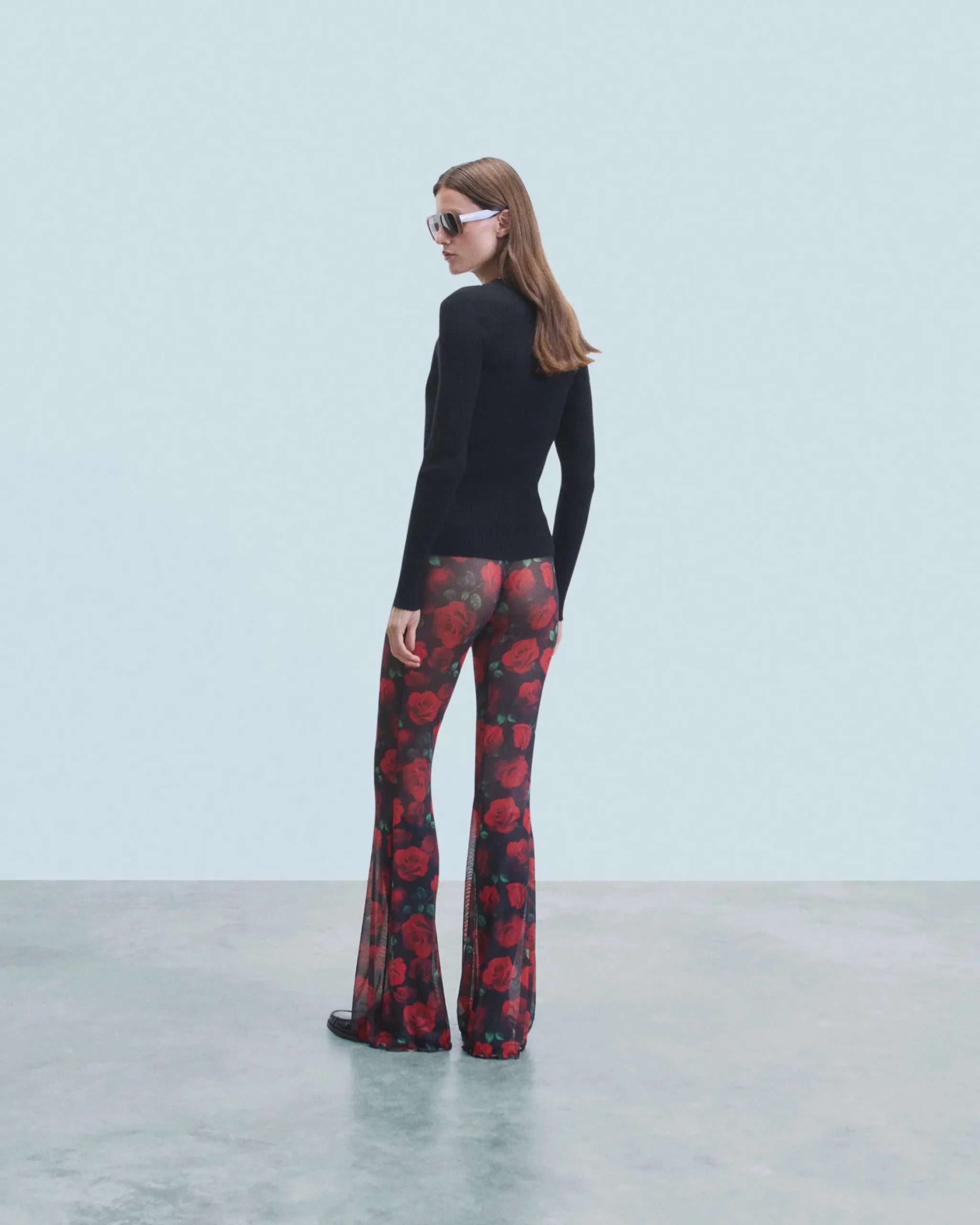 FROM FUTURE Pantaloni Flare Mesh PassionateRose Hot