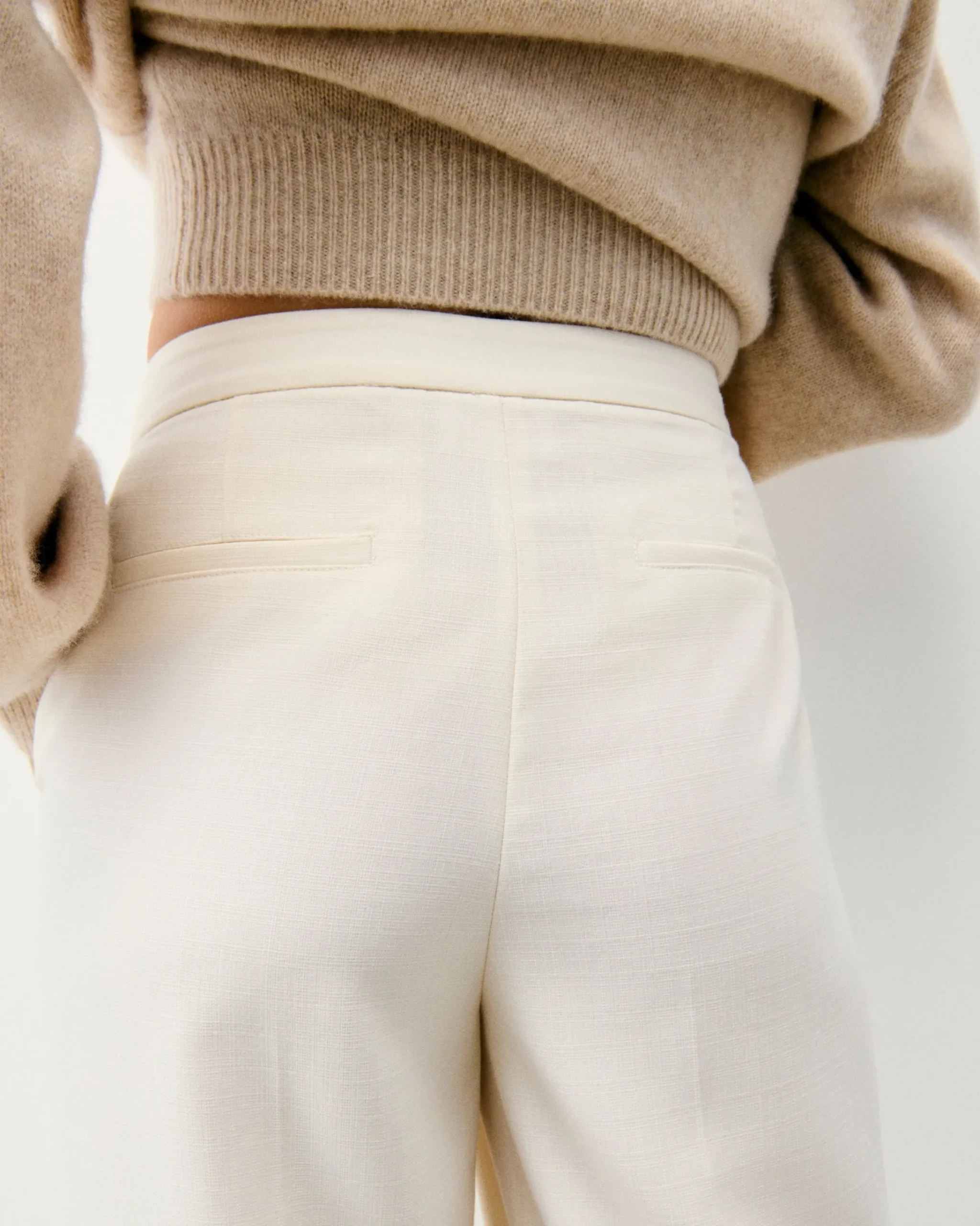 FROM FUTURE Pantaloni Larghi Ecrù Clearance