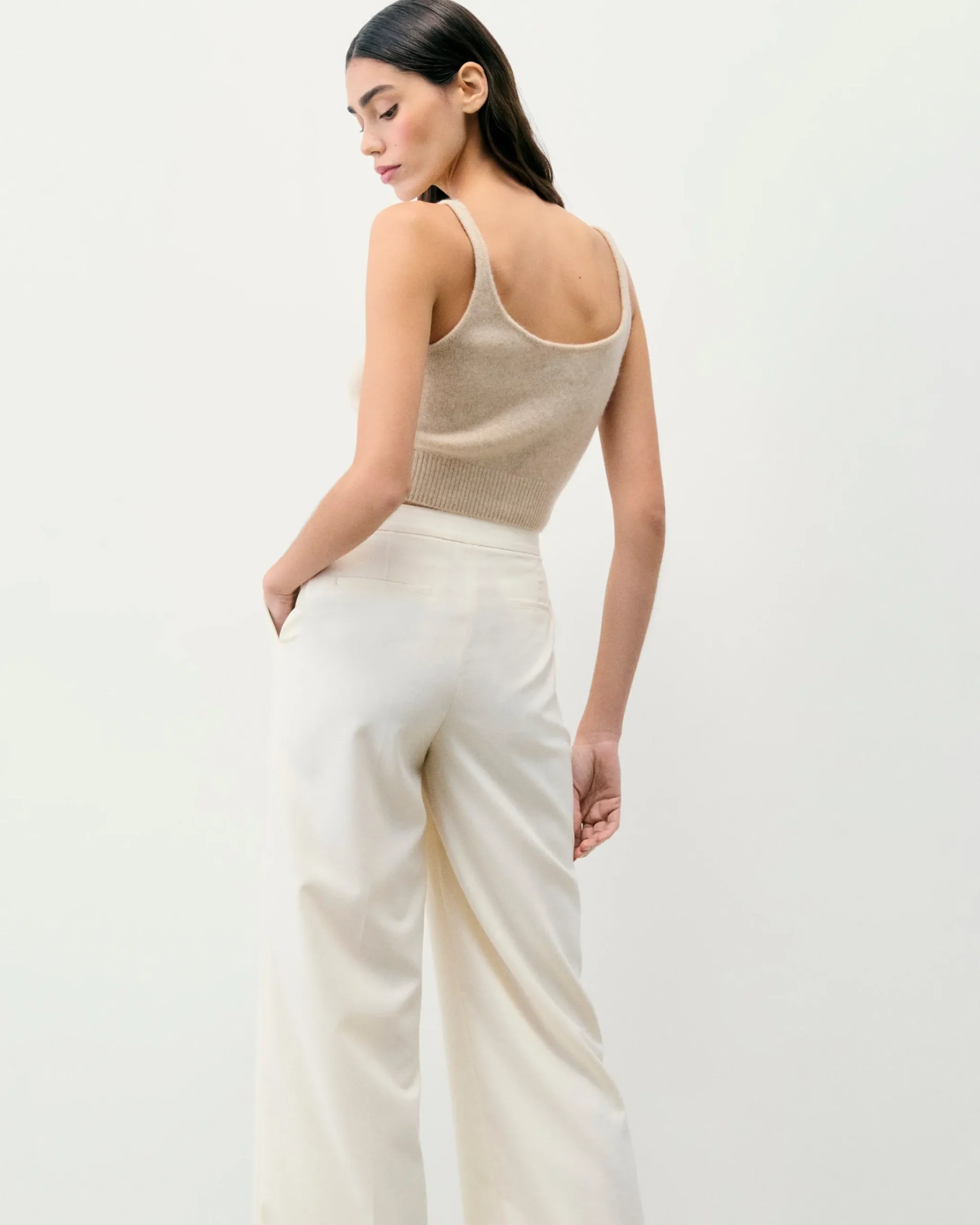 FROM FUTURE Pantaloni Larghi Ecrù Clearance
