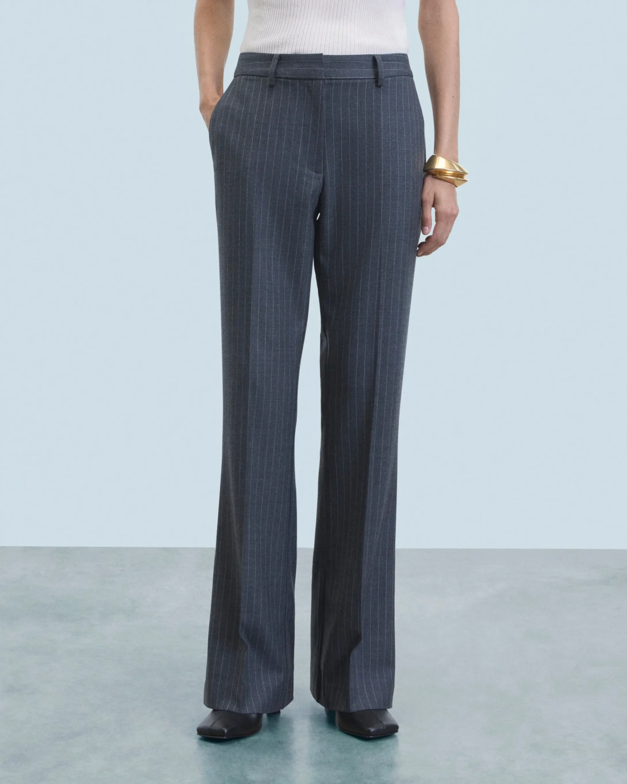 FROM FUTURE Pantaloni Larghi Tailoring GrayStripes Best Sale