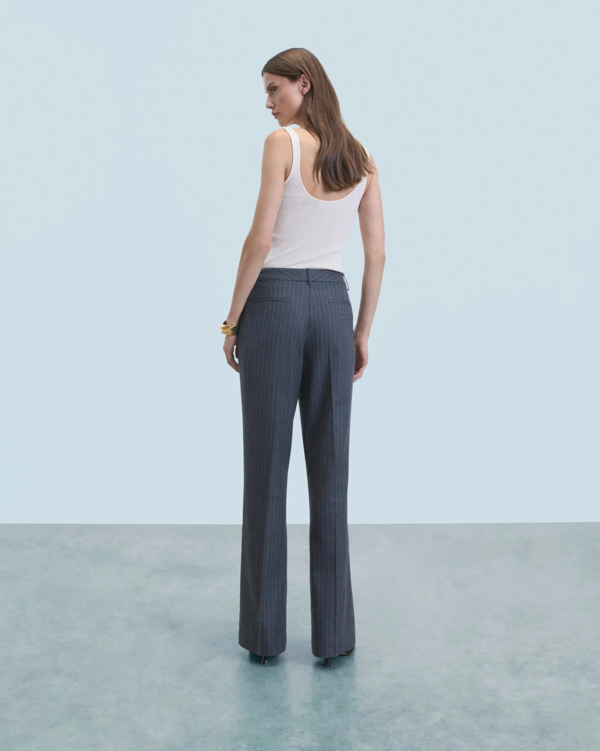 FROM FUTURE Pantaloni Larghi Tailoring GrayStripes Best Sale