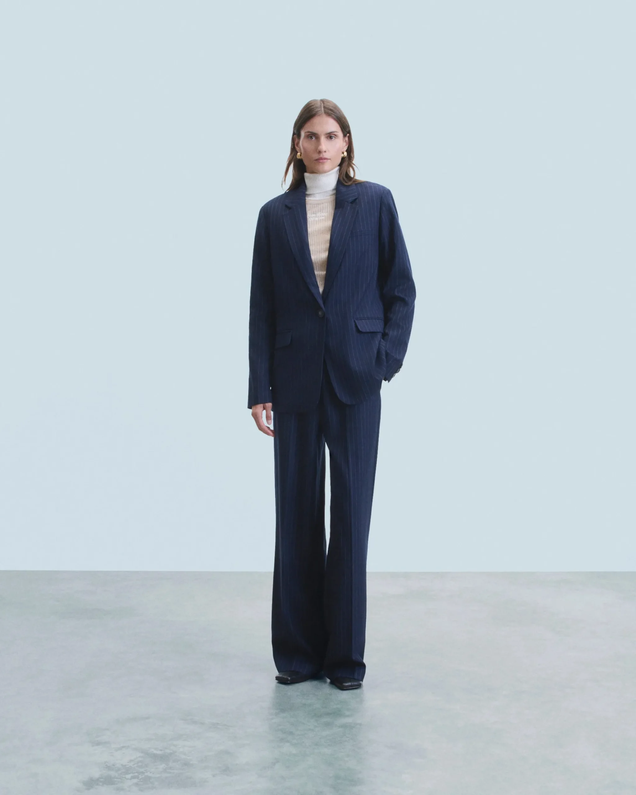 FROM FUTURE Pantaloni Larghi Tailoring NavyStripes Online