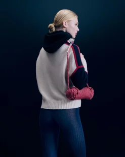 FROM FUTURE Pullover Collo alto con Zip Sabbiadeldeserto New