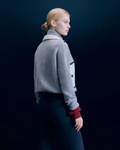 FROM FUTURE Pullover Collo alto con Zip Grigioericascuro Cheap