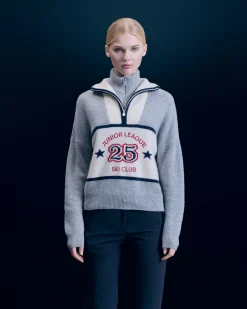 FROM FUTURE Pullover Collo alto con Zip Grigioericascuro Cheap