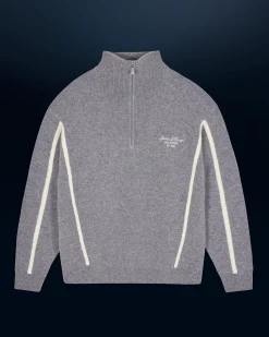 FROM FUTURE Pullover Collo alto con Zip Bande Grigioericascuro Sale