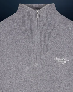 FROM FUTURE Pullover Collo alto con Zip Bande Grigioericascuro Sale