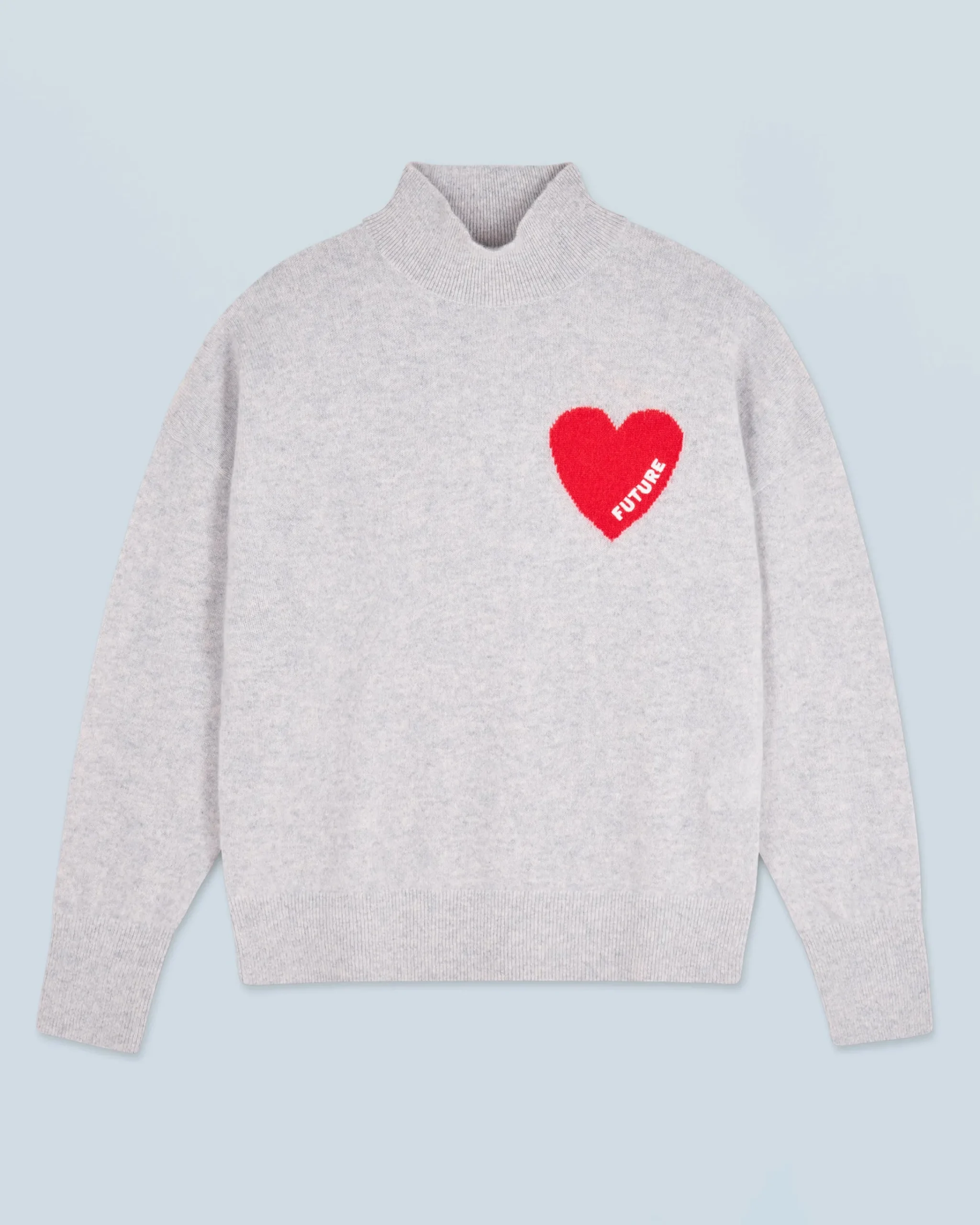 FROM FUTURE Pullover Collo alto Cuore Leggero Grigioericachiaro Fashion