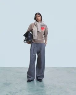 FROM FUTURE Pullover Collo alto Cuore Leggero Taupe Hot