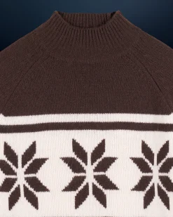 FROM FUTURE Pullover Collo alto Fiocchi di neve Cioccolato New