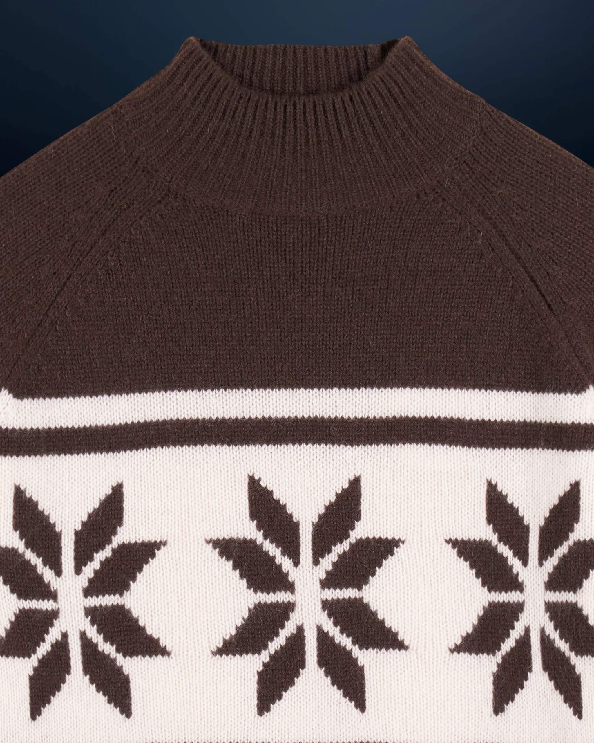 FROM FUTURE Pullover Collo alto Fiocchi di neve Cioccolato New
