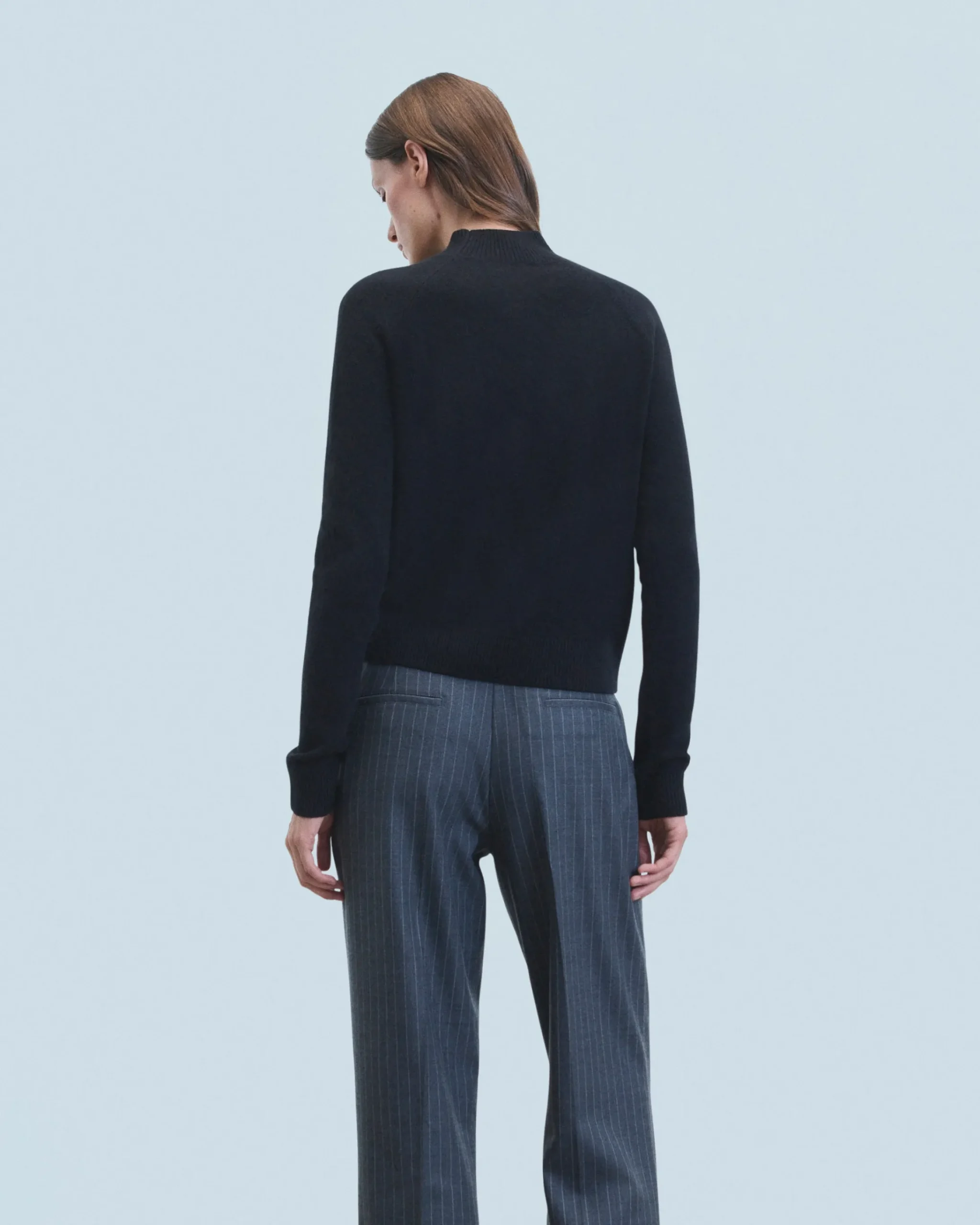FROM FUTURE Pullover Collo alto Leggero Nero Cheap